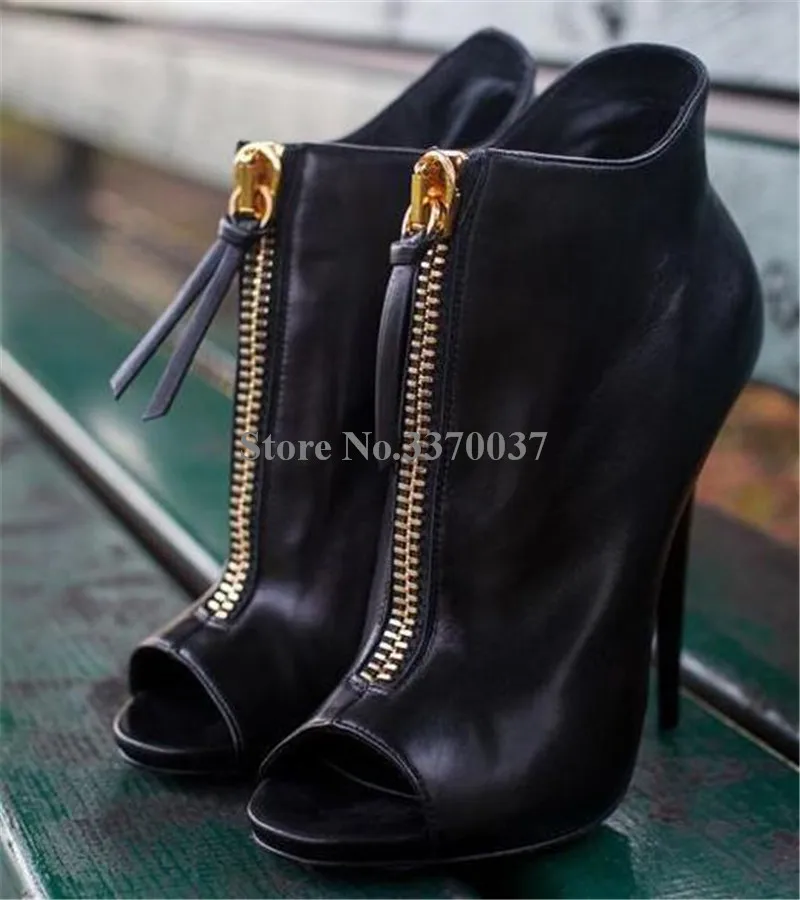 Ботильоны женские замшевые на тонком каблуке с открытым носком золотистой