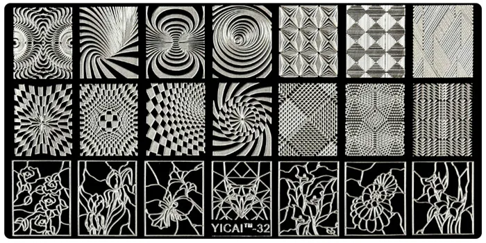 YICAI32 1 шт., штамп для ногтей, прямоугольная пластина, кружево/лошадь/лист/бабочка/Роза/ФИЗ/медаль, шаблон для дизайна ногтей, штамп, пластины, сделай сам, дизайн ногтей, шаблон# YIC - Цвет: YICAI32