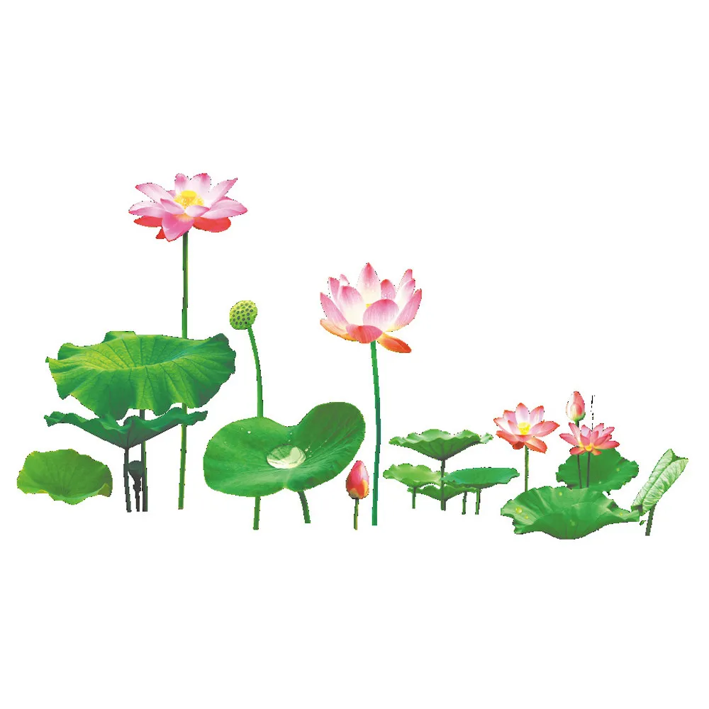 Имитация лотоса настенная наклейка с водяной лилией для гостиной плакат обои