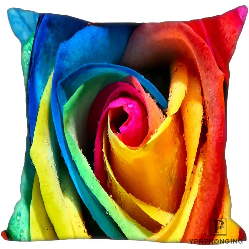 Square Pillowcase Пользовательские радужные розы квадратная Наволочка на заказ молнии чехол для подушки 35X35,40x40,45x45 см(одна сторона) 180522-02-06 - Цвет: Square Pillowcase