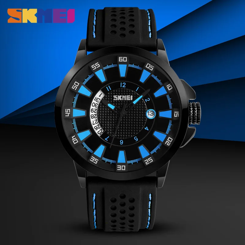 SKMEI модные мужские часы с полным календарем кварцевые наручные спортивные 30 м