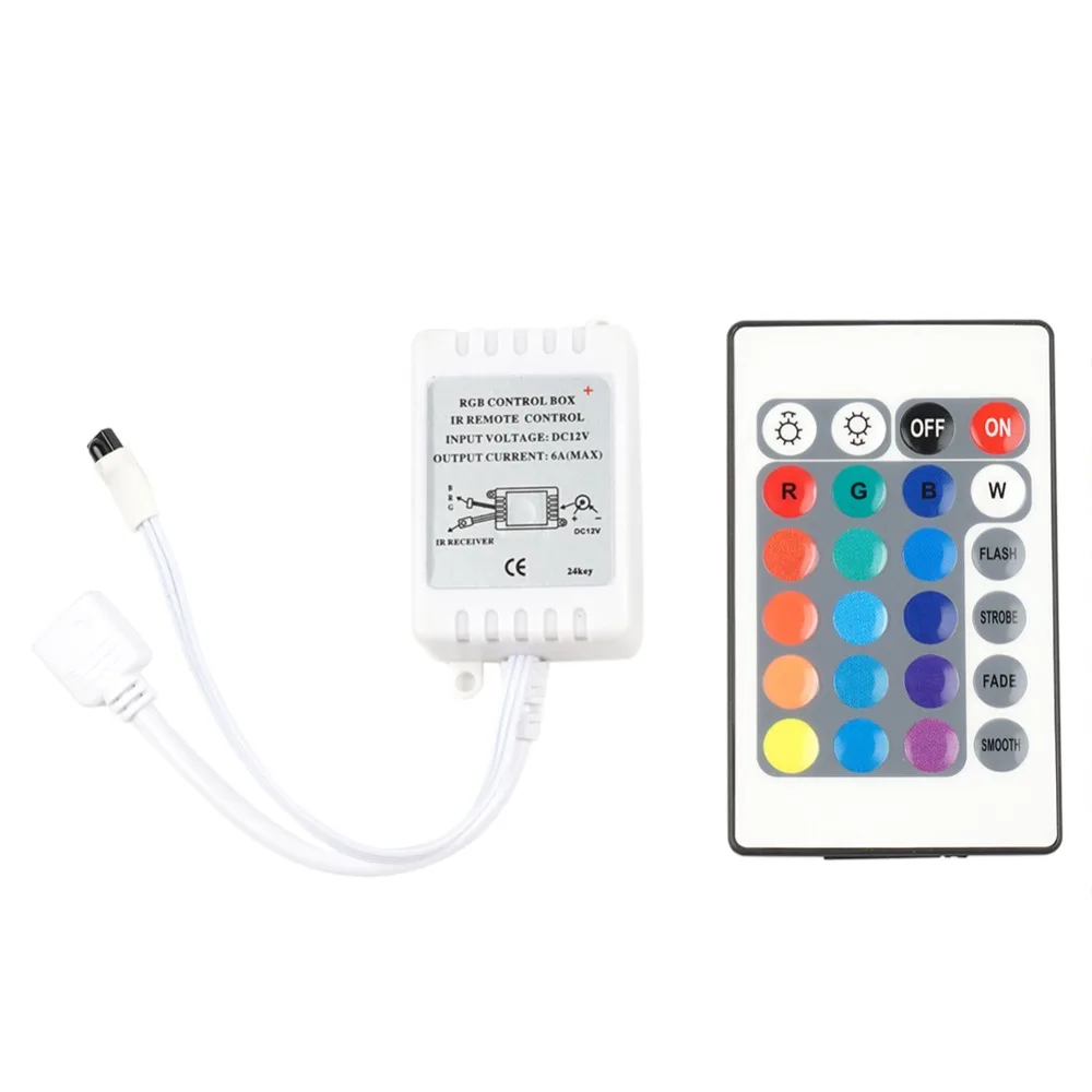 RGB Светодиодная лента 5 м изменение цвета лампочки на гибкой ленте 5050SMD 300 светодиодный s с 24Key пультом дистанционного управления