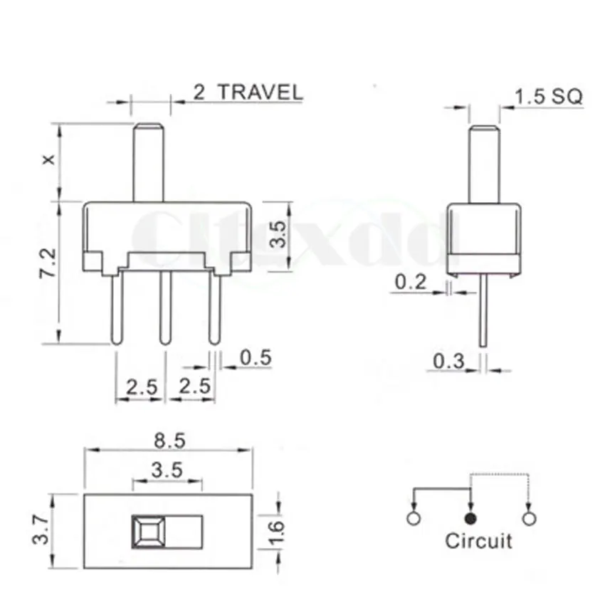 Cltgxdd 1 шт. SS12D00G3 переключатель 2 позиционный SPDT 1P2T 3 контактный PCB панель