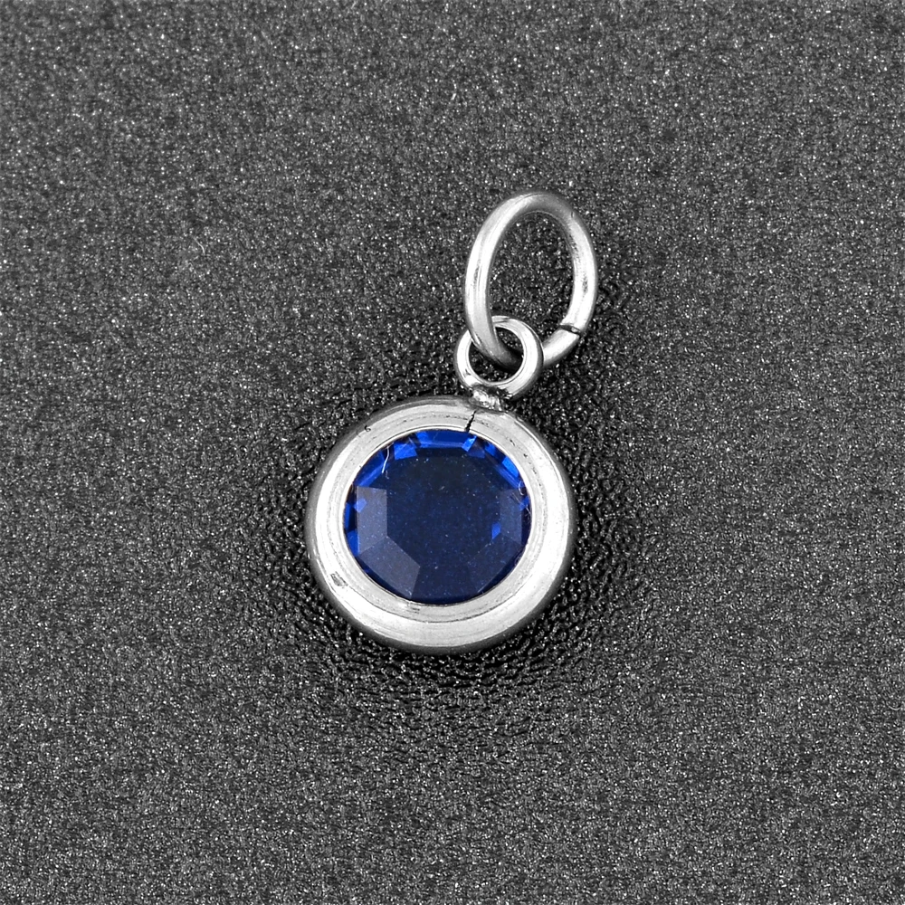 12 шт./лот подвески из нержавеющей стали для ожерелья и браслета 7 мм|birthstone charms|mixed