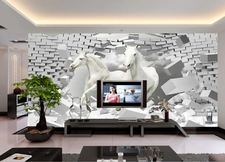 3D обои для дома на заказ, 3d обои с лошадью, креативное пространство, украшение ТВ, обои для стен, 3 d papel de parede