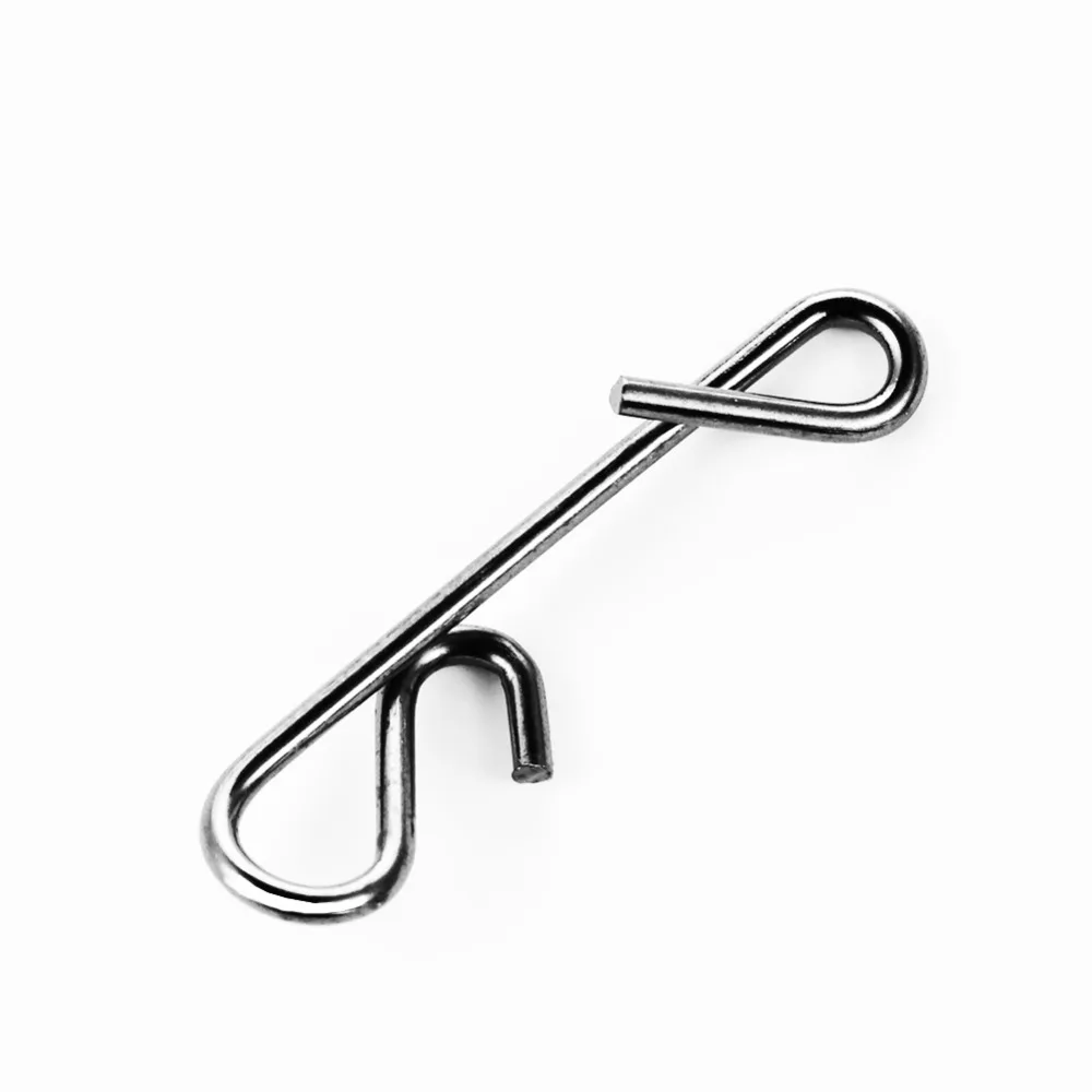 100pcs/lot Stainless Fishing Line Wire Connector Barrel Swivel Accessories Snap Pin Without Knot Tackle Tool Lure Kit|snap pin|fishing