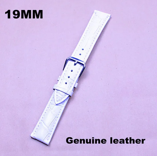 1PCS High quality 19MM  genuine leather Watch band  watch strap watch belt  white color -130601103