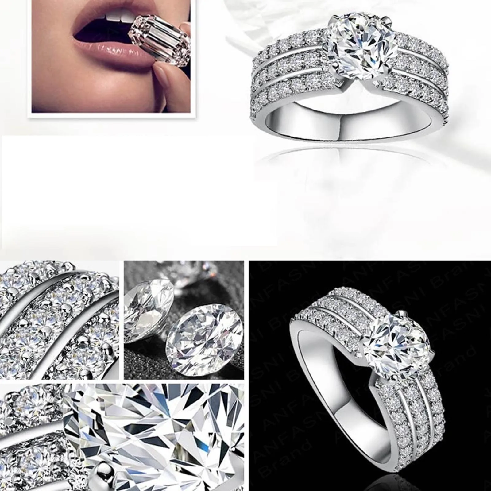 Кольцо с платиновым кубическим цирконием женский подарок мастерство изысканный