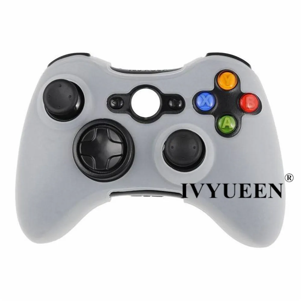 Бесцветный IVYUEEN силиконовый защитный чехол для microsoft Xbox 360 беспроводной/проводной контроллер+ палочки для большого пальца - Цвет: Бесцветный