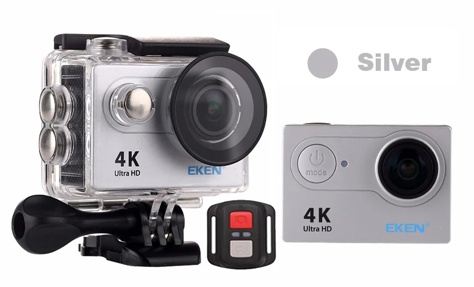H9r Silver eken H9 H9R со сверхвысоким разрешением Ultra HD, 4K 30fps экшн Камера с водонепроницаемым чехлом и возможностью погружения на глубину до 30 м 2-дюймовый ЖК-дисплей Экран пульт дистанционного управления Wi-Fi Go Extreme pro спортивные Камера - Цвет: H9r Silver