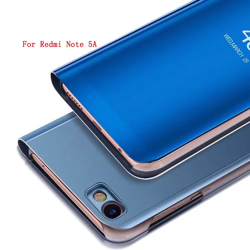 Mirror Flip Leather Hard PC Case For Xiaomi Redmi Note 5 Luxury Clear View Windows Smart Cover Hongmi note 5A Capinhas | Мобильные