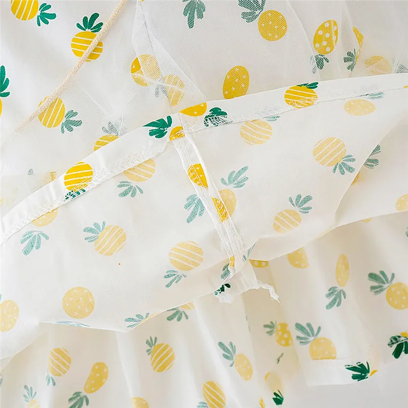 Платье для маленьких девочек платье в клеточку с фруктовым принтом принцессы