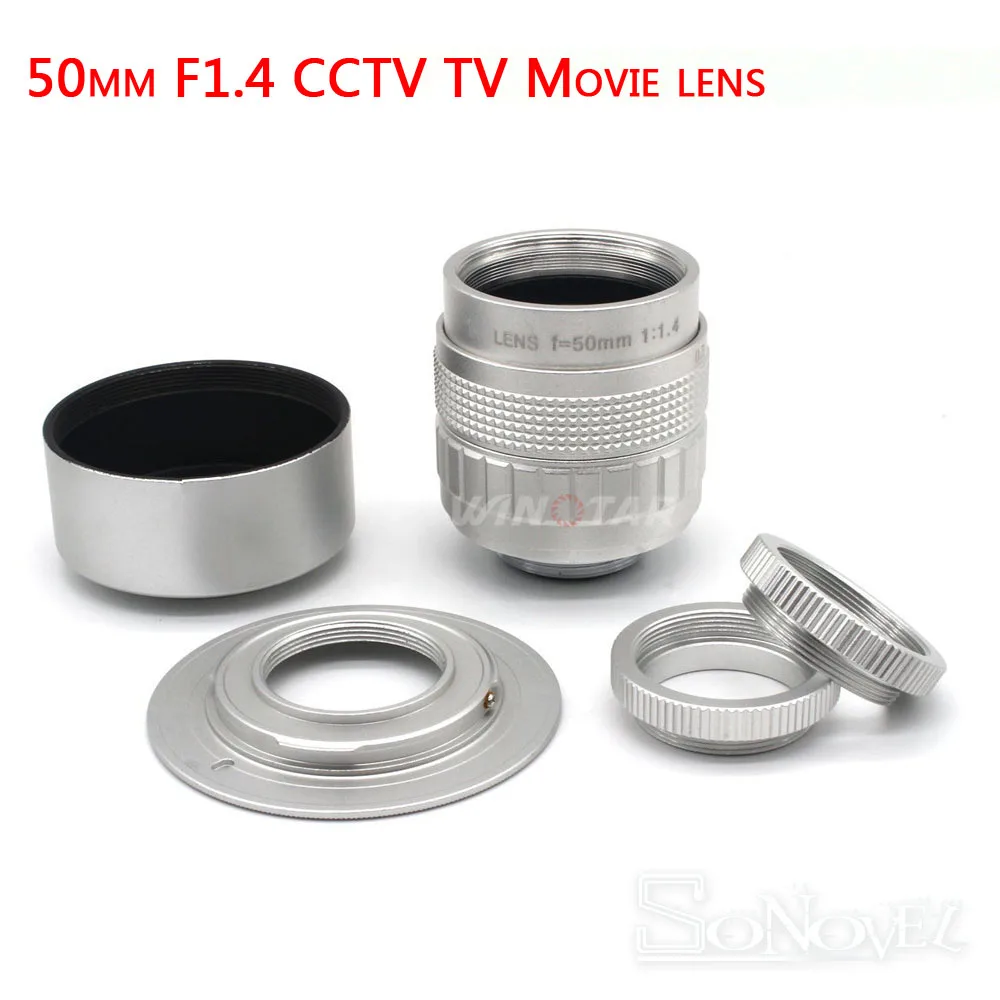 Серебряный Фуцзянь 50 мм F1.4 CCTV фильм объектив+ C-M4/3 крепление для Micro 4/3 m4/3 EPL5 EPM3 EPL7 OM-D DMC-GX1 GF3 для Panasonic Olympus