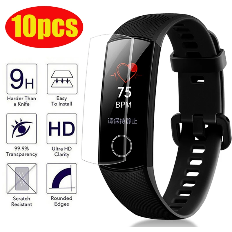10 шт./упак. Honor band 4 Экран из закаленного стекла с защитой от царапин 9D мягкая прозрачная HD защитная пленка для huawei Honor Band 4 смарт-браслет