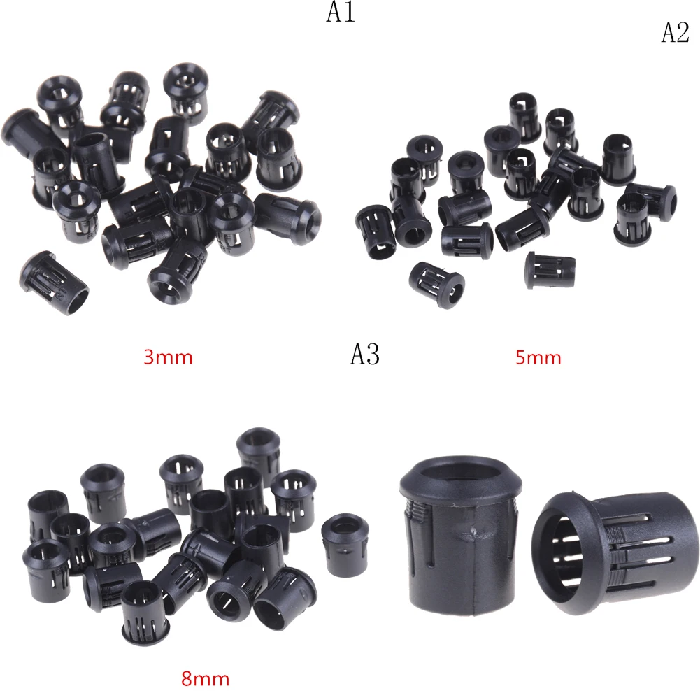 10pcs/lot Hot Sale Black Plastic Black Plastic 3mm/5mm/8mm Lamp LED Diode Holder Black Clip Bezel Socket Mount