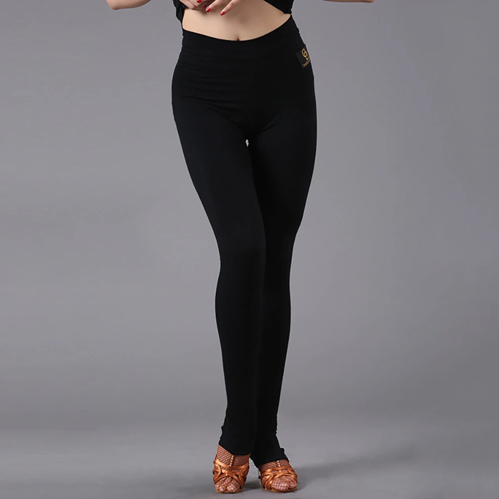 Женские леггинсы для латиноамериканских танцев черные брюки взрослых танго