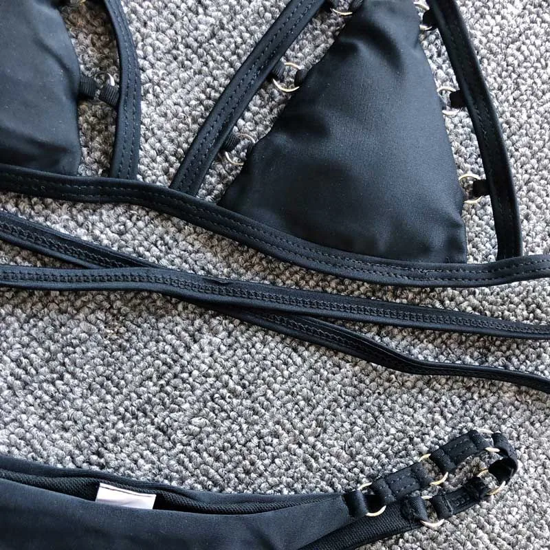 

Swimwear Bikini Black Thong Bikinis 2020 New Arrival Swimsuit Women Push Up Bikini Halter Hollow Out Swimsuits Female Swim Suit