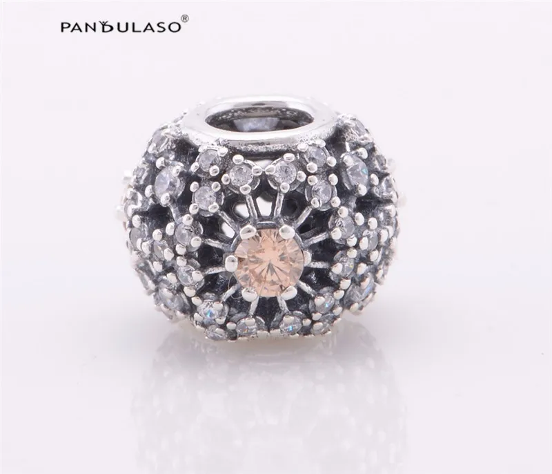 

100% 925 Sterling Silver Jewelry Charm Beads Fits European Charm Bracelet & Choker Classic Stones Pave Bead Women DIY Jewelry