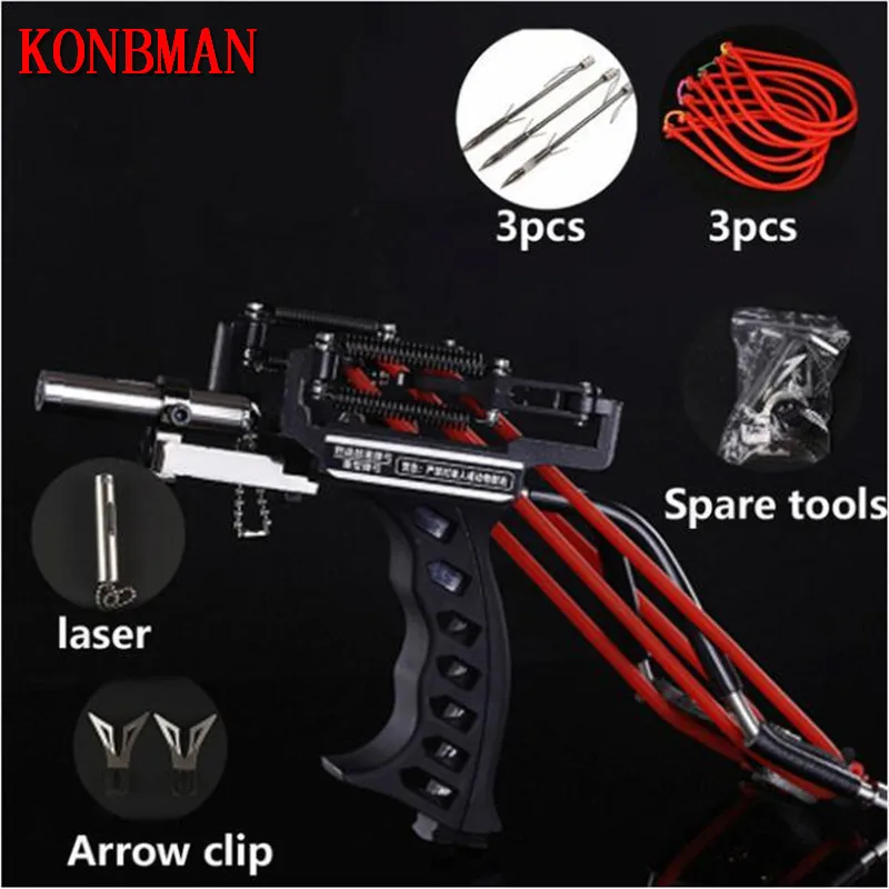 

Laser Slingshot High Velocity Elastic Hunting Fishing Slingshot Shooting Catapult Bow Arrow Rest Bow Sling Shot Crossbow Bolt