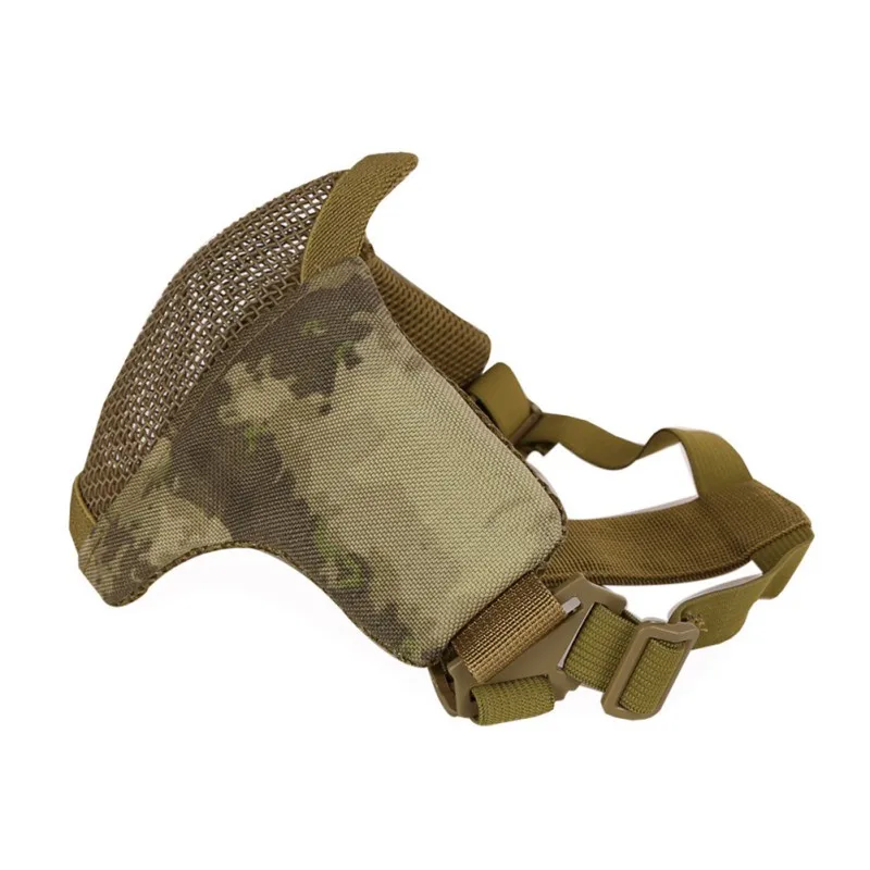Наружная велосипедная дышащая полунижняя маска для лица тактический военный Стиль Защитная стальная защитная сетка Складная защитная маска