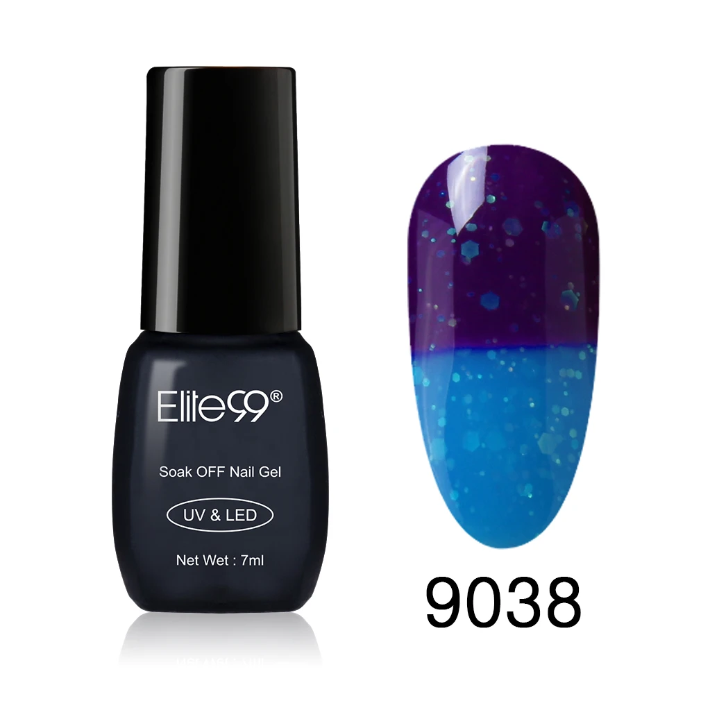 9038 Elite99 7 мл Гель-лак для ногтей Хамелеон Температура Цвет меняющий лак для ногтей меняющий цвет под воздействием тепла УФ Гель-лак для ногтей - Цвет: 9038