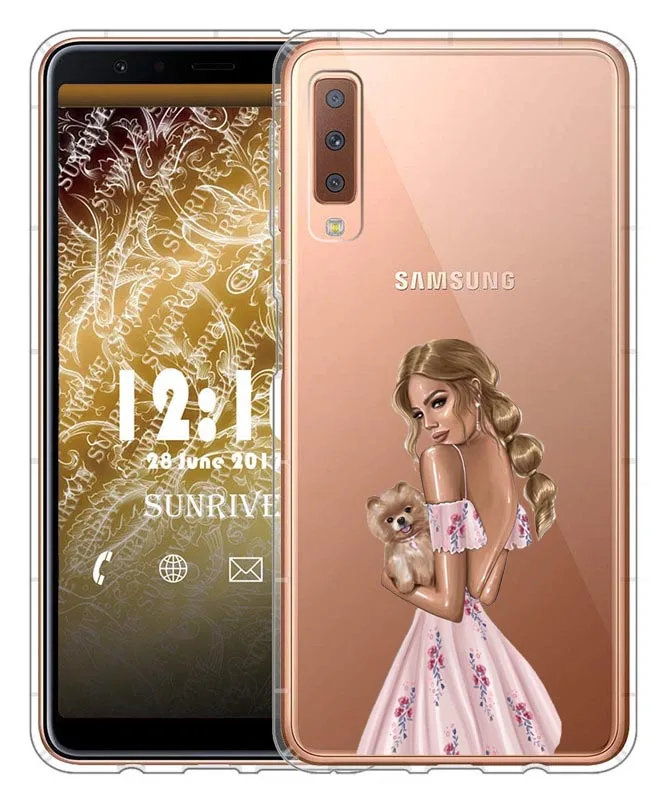 Кофейный чехол для Samsung A7 2018 A750 A750F 6 0 дюймов мягкий силиконовый телефона Galaxy A6 A8 Plus