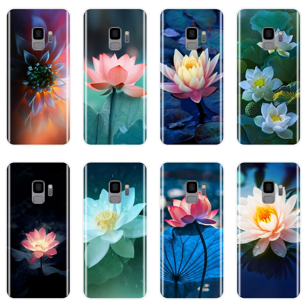 ТПУ чехол для телефона силиконовый Samsung Galaxy S5 S6 S7 Edge S8 S9 Plus розовый цветок мягкая