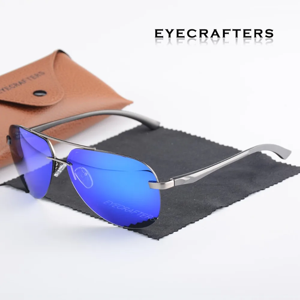 Брендовые солнцезащитные очки Eyecrafters мужские поляризованные зеркальные для