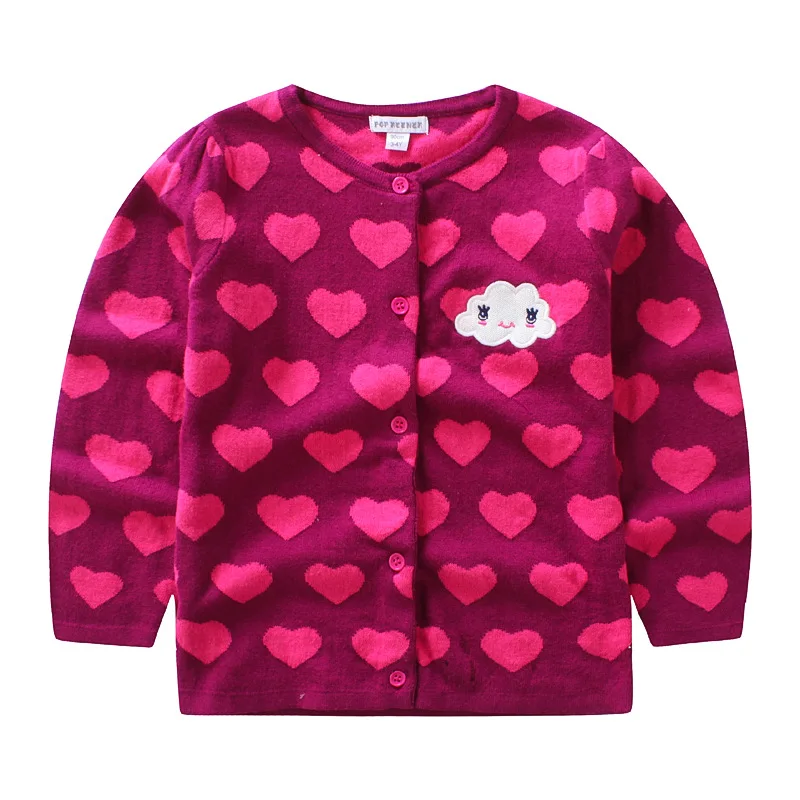 

Toddler Baby Girls Knitted Sweater Cotton Casual Child Clothes Love Printing Spring Autumn Knit Cardigan Kids Sweaters Outerwear