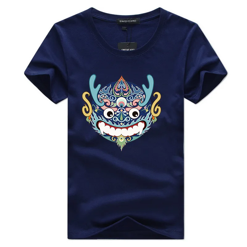 SWENEARO wholesale 2021 New Black High quality printing Kirin men T-shirt fashion brand clothing summer cotton t shirts | Мужская одежда