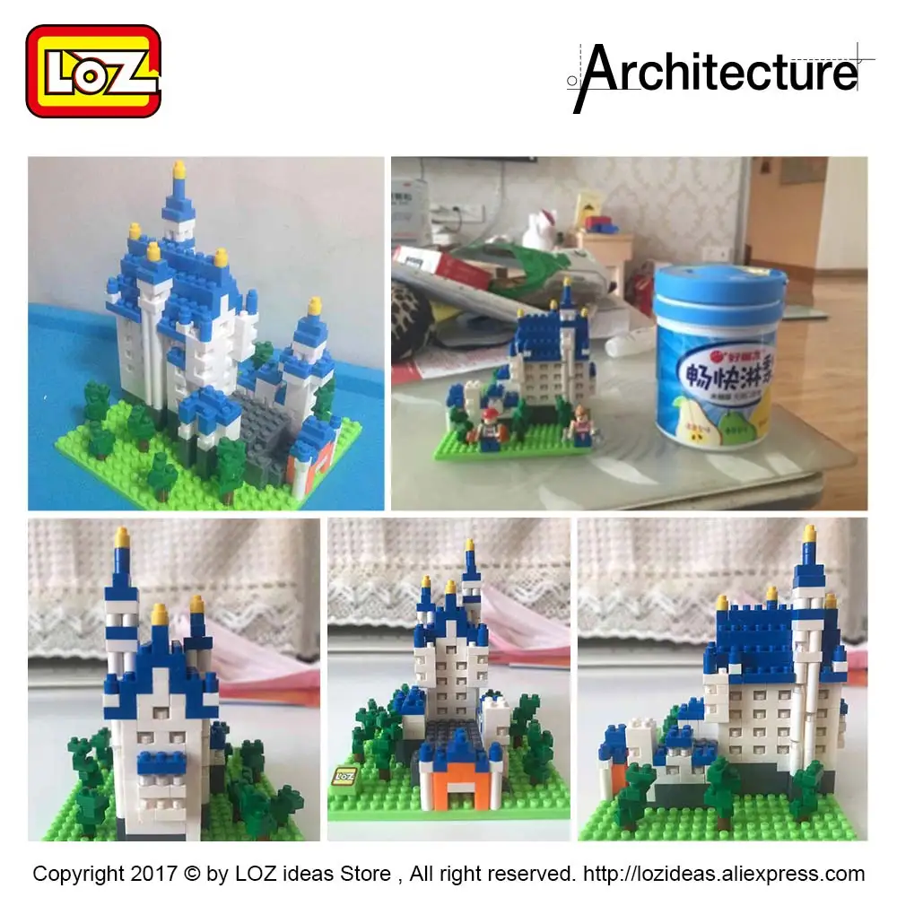LOZ Алмазные блоки 3D всемирно известная архитектура Новый Лебедь каменный