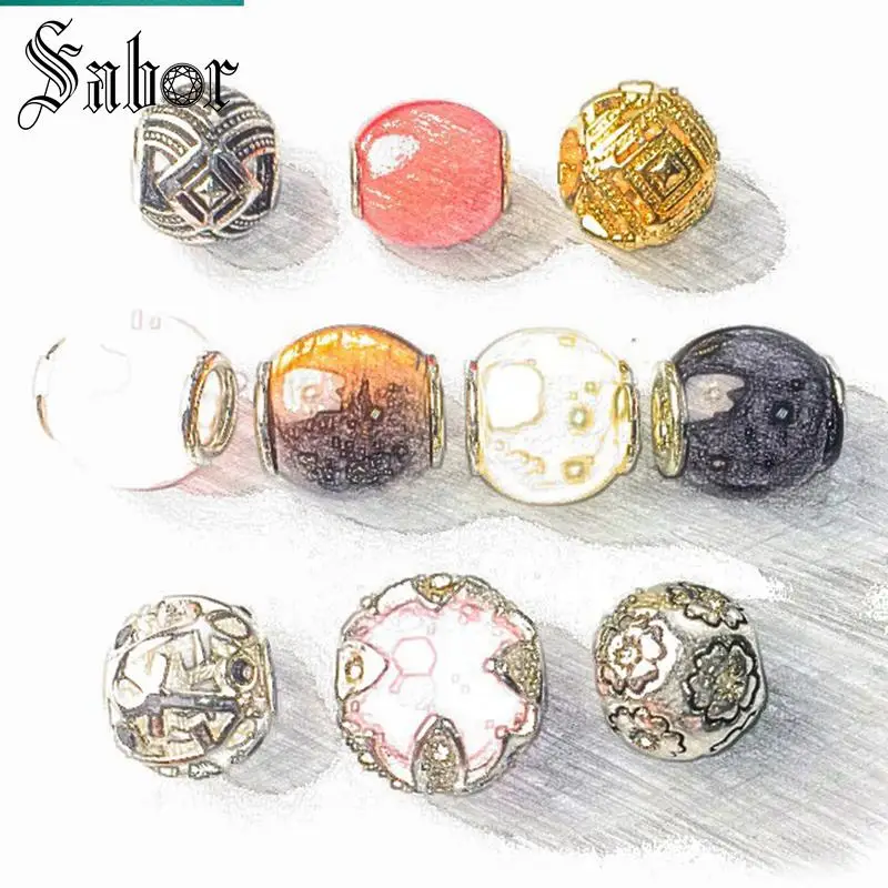 Жемчужный кристалл тигровый глаз цветок Шарм бусы подходит браслет тибетская