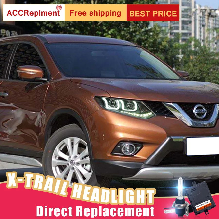 2 шт. светодиодный фары для Nissan X-Trail- светодиодный автомобильный фонарь ангельские глазки ксенон HID комплект Противотуманные фары светодиодный дневные ходовые огни