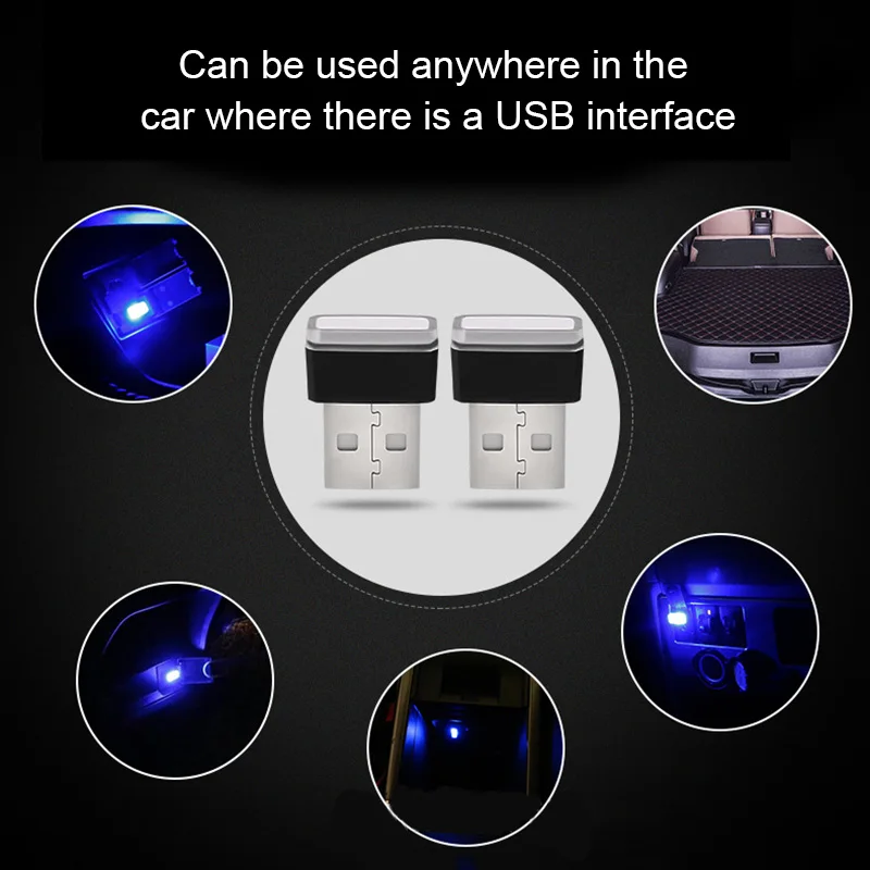 1 шт. USB мини беспроводной светодиодный комплект освещения салона автомобиля