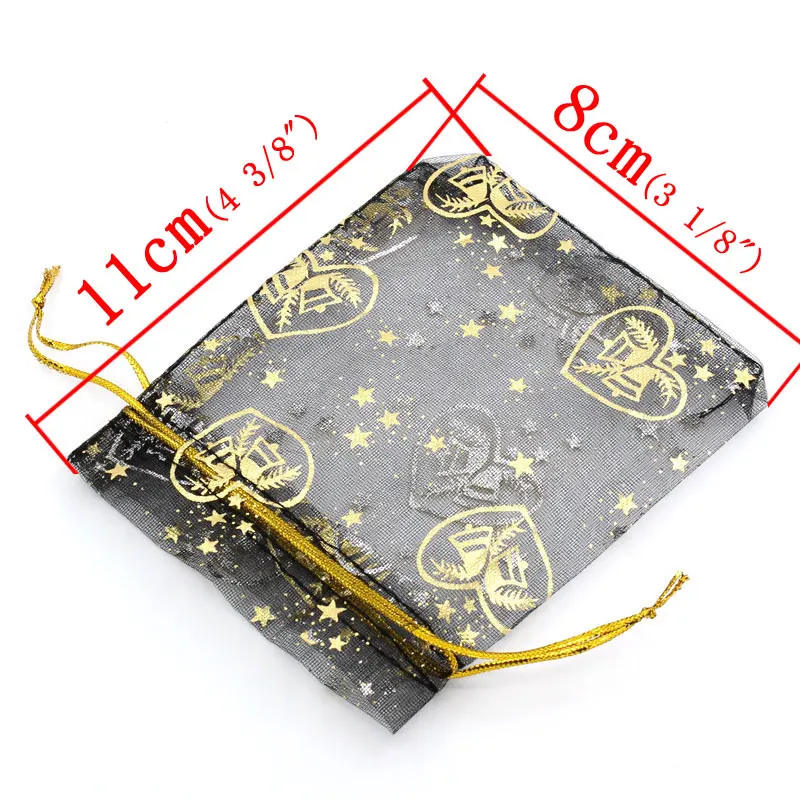 Дорин Коробка Органзы Ювелирные Сумки Шнурок Прямоугольник Черная Звезда