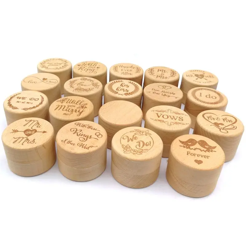 Personalized Engraving Rustic Wedding Wooden Ring Box Jewelry Trinket Storage Container Holder Custom Will You Marry Me Rings Be | Дом и сад