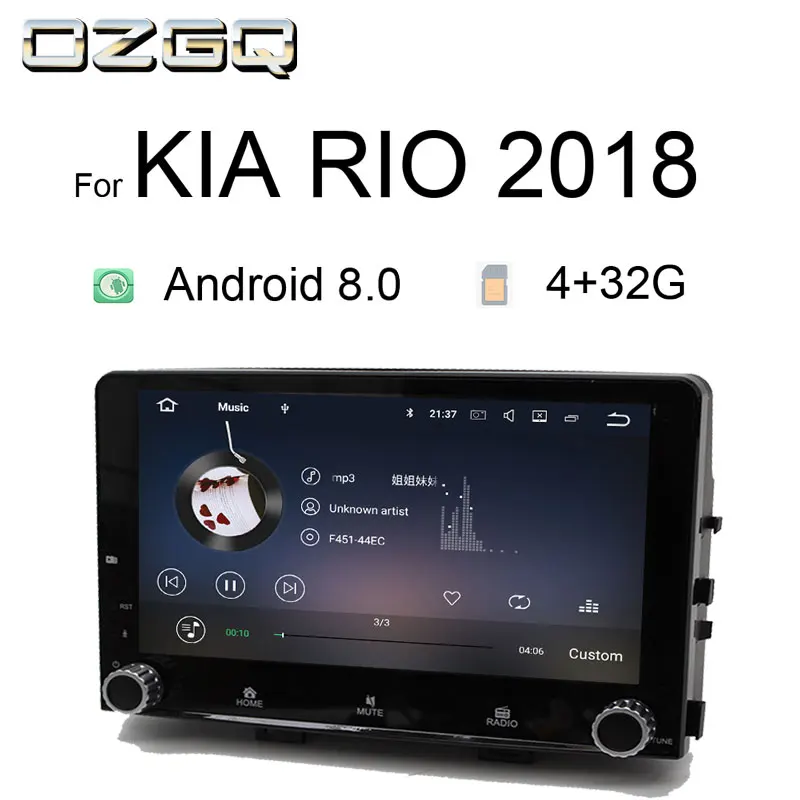 OZGQ Android 8 0 авто радио для KIA Rio 2017 2018 Сенсорный Экран Авто GPS навигация Bluetooth Радио