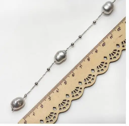 9-10mm White South Sea Pearl Long Necklace 925 Sterling Silver Adjustable | Украшения и аксессуары