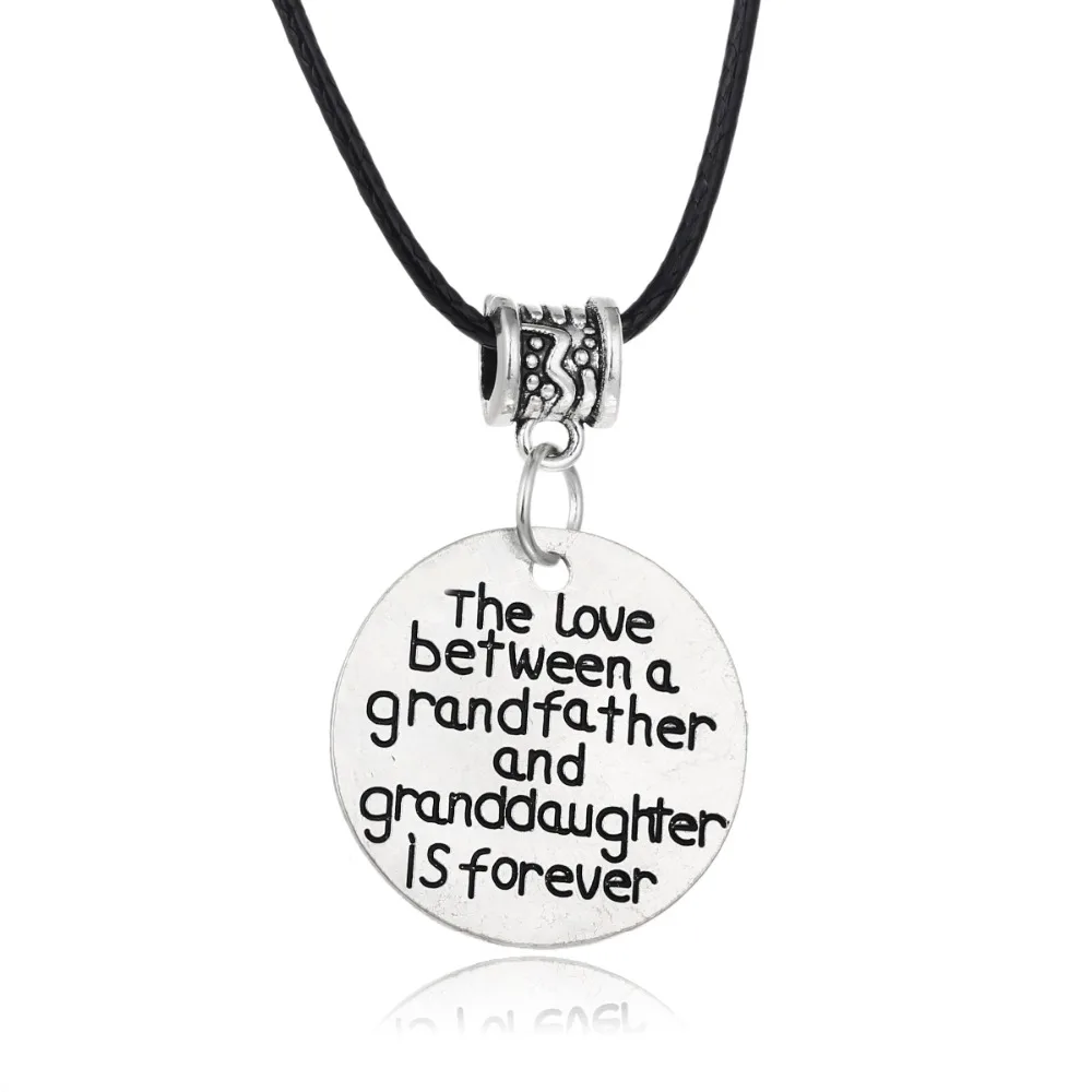 Bespmosp любовь между дедушкой цепочка с подвеской от внучки очарование Кожа Веревка