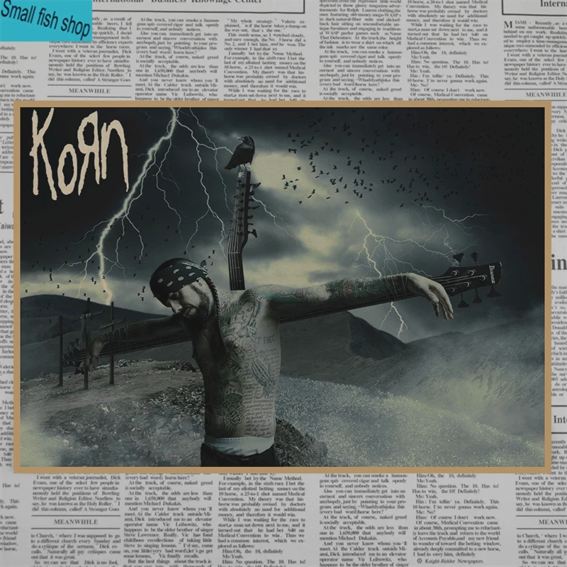 Korn украшения для домашнего интерьера крафт-кислотная рок-музыка плакат рисунок core наклейки на стену - Цвет: Цвет: желтый