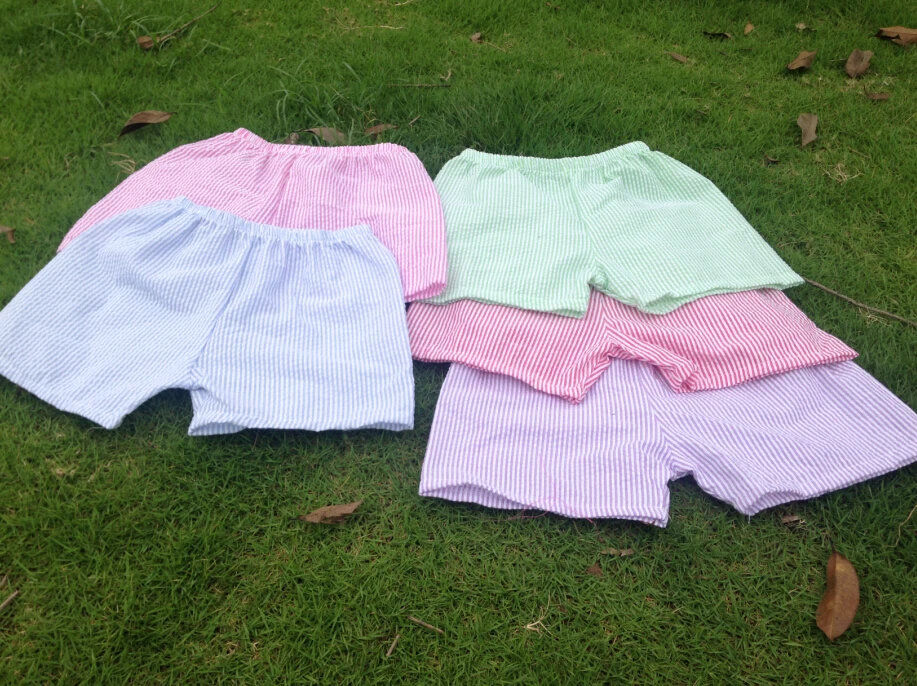 Лидер продаж детские новый стиль летние Seersucker Шорты малышей для мальчиков