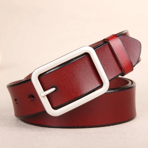 8375D2Redbrown Дизайнерские широкие женские пояса из натуральной кожи, Женская винтажная Пряжка со штырем, женские роскошные женские ремни, кожаные женские ремни 8537 - Цвет: 8375D2Redbrown