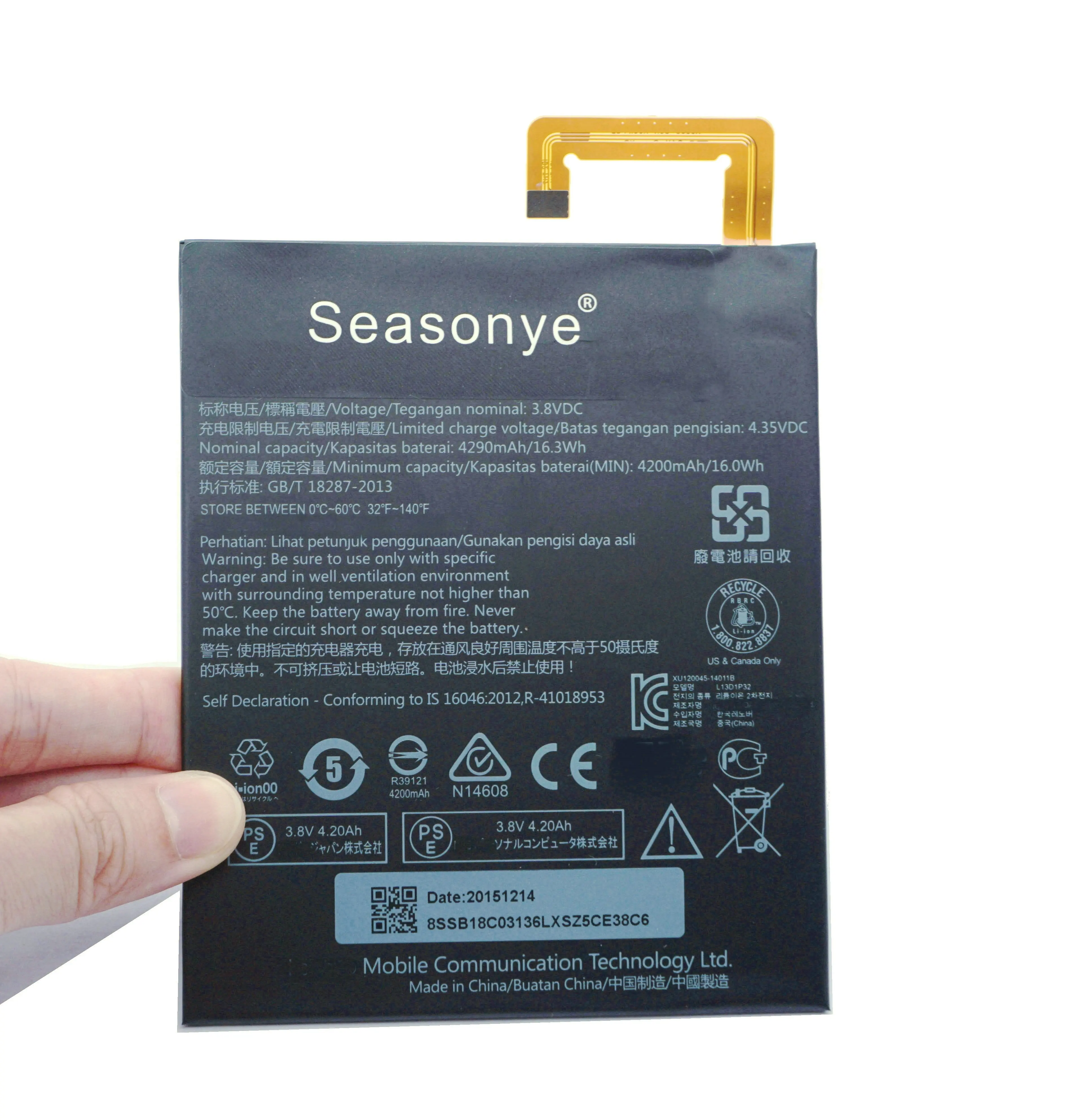 Seasonye 4290 мАч 16.3Wh L13D1P32 запасная батарея для Lenovo Lepad Tab A8 50 A5500 S8 TAB 3 Tab3 8 дюймов TB3 850F