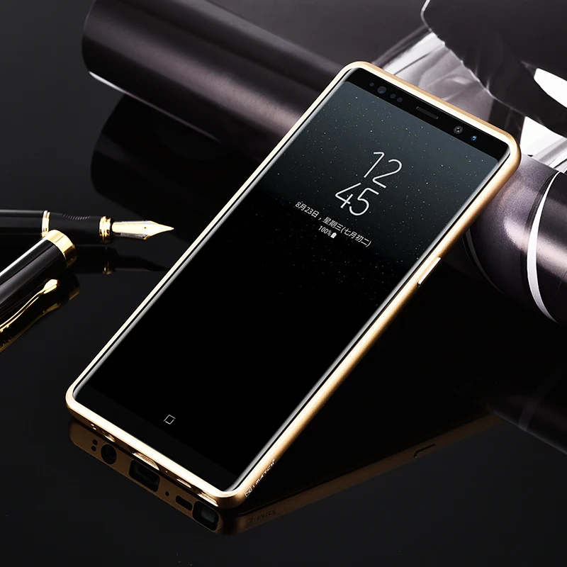 Для samsung Galaxy Note 8 чехол Роскошный 9H твердость прозрачное закаленное стекло крышка+ Алюминиевый металлический бампер набор чехол для телефона s Note8