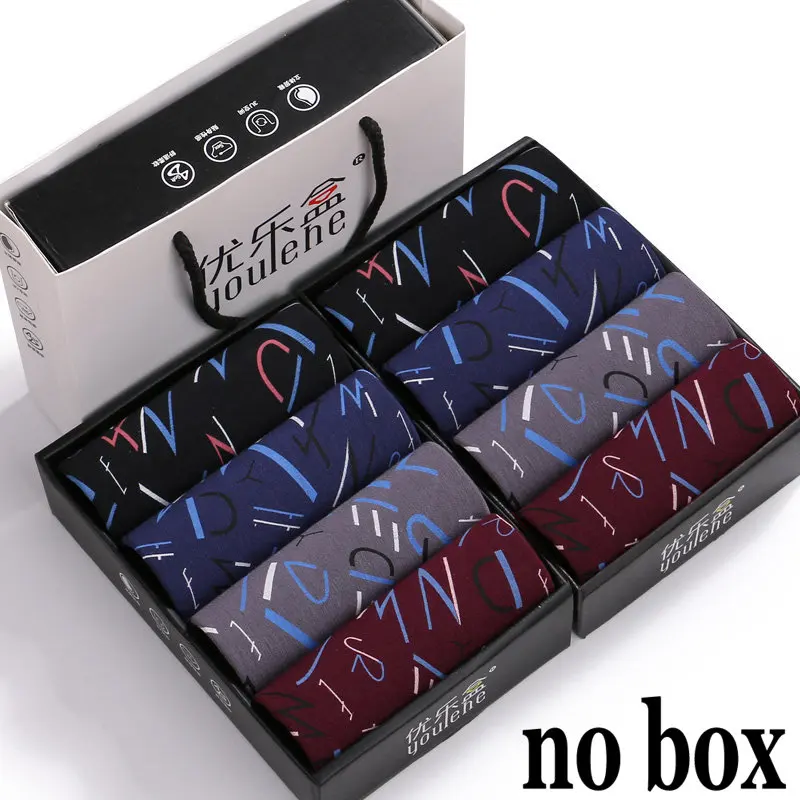 L 8PCS no box Youlehe, 8 шт., боксеры, нижнее белье, ультра-мягкие мужские боксеры, шорты, сексуальные, размера плюс, мужские трусы, удобные, Homme Cueca, Прямая поставка - Цвет: L 8PCS no box