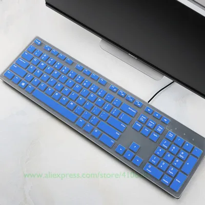 Blue Силиконовая крышка клавиатуры для DELL inspiron 5459 I3455 3459 3650 AIO kb4021 sk8120 все-в-одном ПК настольный водонепроницаемый протектор кожи - Цвет: Blue