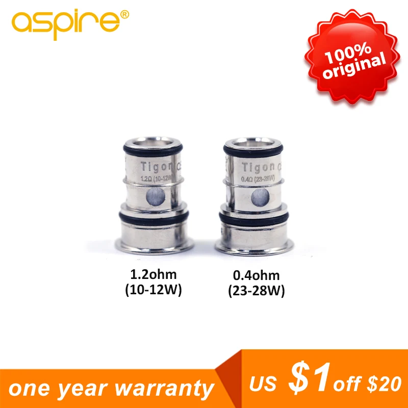 Сменная головка Aspire Tigon катушка для вейпа 1 2/0 4 Ом атомайзер ядро подходит