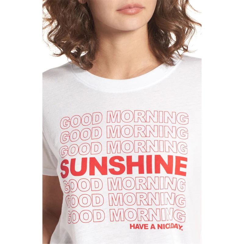Женская футболка с рисунком Good Morning Sunshine новая летняя из мультфильма холодное