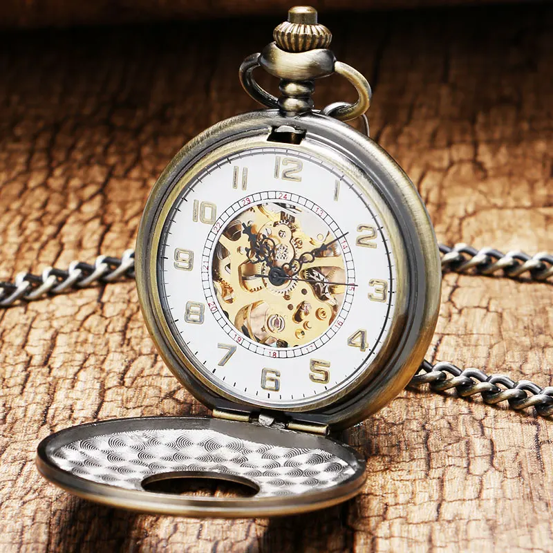 

Antique Roman Number Retro Pocket Watch Chain Clock Men's Mechanical Watches P823C