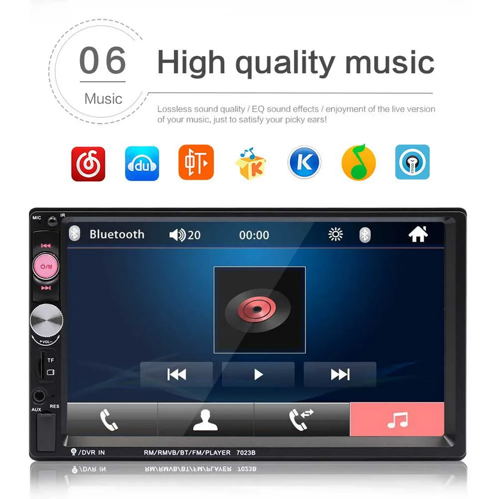 7023B мультимедийный MP5 плеер 2 din 7 &quotbluetooth Сенсорный экран цифровой дисплей HD USB SD 2din